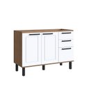 Ver imagem 2 de Balcão para Cozinha 3 Portas Provençal Marrom/Jequitiba/Branco