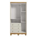 Ver imagem 4 de Guarda-Roupa Infantil 3 Portas e 3 Gavetas 100% MDF Mimo Espresso Móveis Bege/Off White/Amêndoa