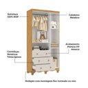 Ver imagem 5 de Guarda-Roupa Infantil 3 Portas e 3 Gavetas 100% MDF Mimo Espresso Móveis Bege/Off White/Amêndoa