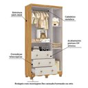 Ver imagem 4 de Guarda-Roupa Bebê 3 Portas e 3 Gavetas 100% MDF Mimo Espresso Móveis Bege/Off White/Amêndoa