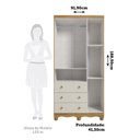 Ver imagem 3 de Guarda-Roupa Bebê 3 Portas e 3 Gavetas 100% MDF Mimo Espresso Móveis Bege/Off White/Amêndoa