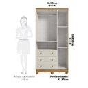 Ver imagem 3 de Guarda-Roupa Infantil 3 Portas e 3 Gavetas 100% MDF Mimo Espresso Móveis Bege/Off White/Amêndoa