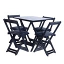 Ver imagem 1 de Mesa Dobrável com 4 Cadeiras Estofadas 70x70 Preto