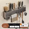 Rack Suspenso de Parede Cozinha Porta Facas Utensílios Cinza:40cmtrc0346 - 1