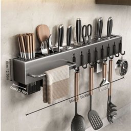Rack Suspenso de Parede Cozinha Porta Facas Utensílios Cinza:40cmtrc0346 - 6