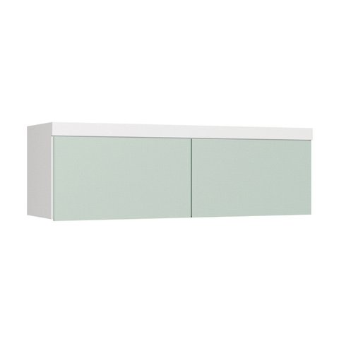 Armário Aéreo Modulado Casal 2 Portas Infinity Branco/Line/Pistache
