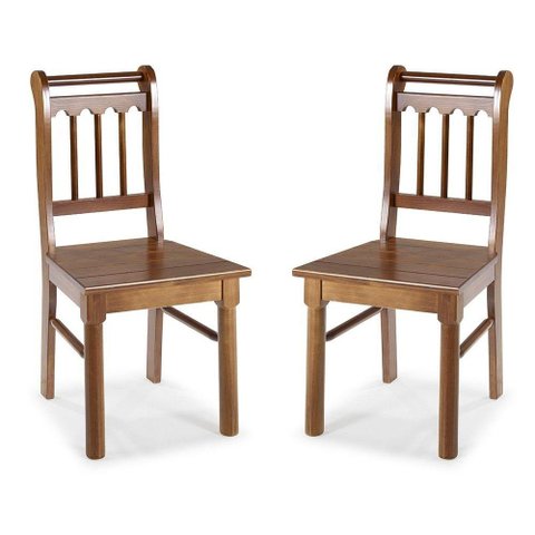 Conjunto de 2 Cadeiras de Madeira Maciça Mel Mel
