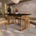Ver imagem 3 de Conjunto Sala de Jantar Lina em Madeira Maciça 6 Cadeiras Boucle Bege
