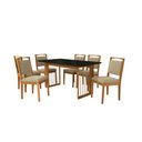Ver imagem 2 de Conjunto Sala de Jantar Lina em Madeira Maciça 6 Cadeiras Boucle Bege