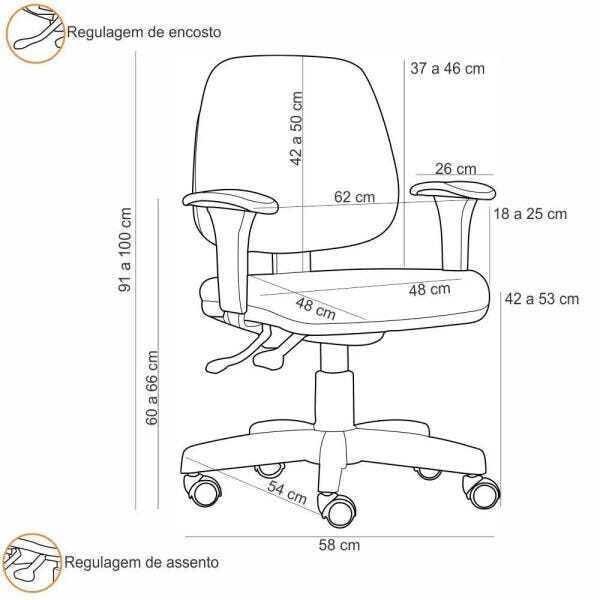 Kit Cadeira Escritório Job e Mesa Escrivaninha Industrial Soft Branco Fosco - Lyam Decor - 5
