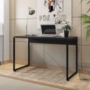 Ver imagem 2 de Mesa para Escritório e Home Office Industrial Soft F01 Preto Fosco - Lyam Decor