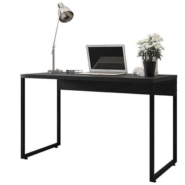 Mesa para Escritório e Home Office Industrial Soft F01 Preto Fosco - Lyam Decor - 1