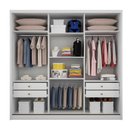 Ver imagem 3 de Guarda-roupa Casal com Espelho 3 Portas 4 Gavetas Medelim Novo Horizonte Cor:branco