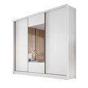 Ver imagem 4 de Guarda-roupa Casal com Espelho 3 Portas 4 Gavetas Medelim Novo Horizonte Cor:branco