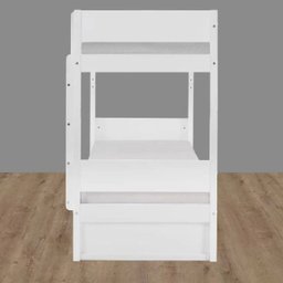 Cama Auxiliar 78 cm Bicama Branco Laca + Tapa Vista frontal Beliche - 3