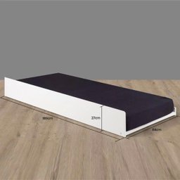 Cama Auxiliar 78 cm Bicama Branco Laca + Tapa Vista frontal Beliche - 2
