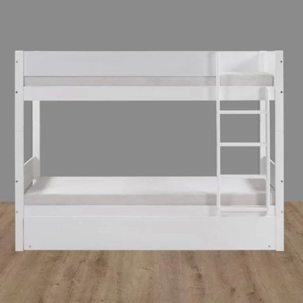 Cama Auxiliar 78 cm Bicama Branco Laca + Tapa Vista frontal Beliche - 4