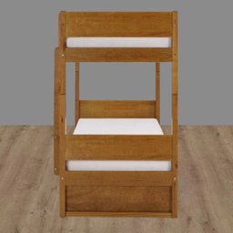 Cama Auxiliar 78 cm Bicama Madeira Maciça + Tapa Vista frontal Beliche - 3