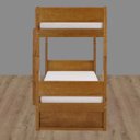 Ver imagem 3 de Cama Auxiliar 78 cm Bicama Madeira Maciça + Tapa Vista frontal Beliche