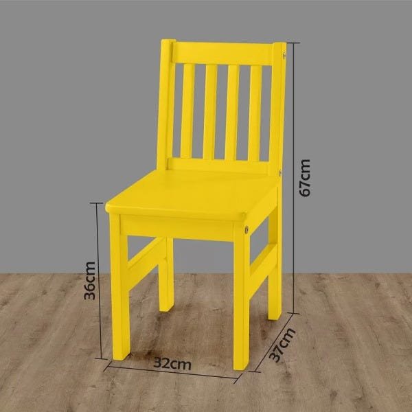 Cadeira Infantil Fun Amarela Laca em madeira maciça - 3