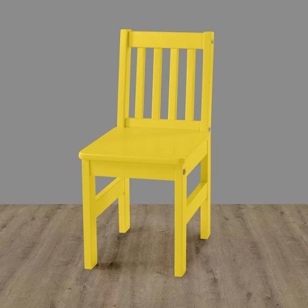 Cadeira Infantil Fun Amarela Laca em madeira maciça - 1