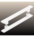 Ver imagem 3 de Puxador De Porta Pivotante Barra Chata Duplo Branco 1.20 Mt