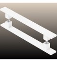 Ver imagem 2 de Puxador De Porta Pivotante Barra Chata Duplo Branco 40cm