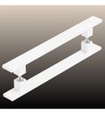 Ver imagem 3 de Puxador De Porta Pivotante Barra Chata Duplo Branco 70cm