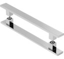 Ver imagem 1 de Puxador De Porta Pivotante Barra Chata Duplo Cromado 1.20 Mt