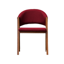 Ver imagem 3 de Cadeira de Jantar Estofada Essencial Base Madeira Maciça Veludo:vermelho