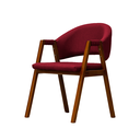 Ver imagem 1 de Cadeira de Jantar Estofada Essencial Base Madeira Maciça Veludo:vermelho