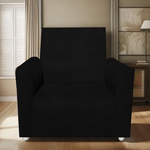 Poltrona Infantil Cadeira Sofá Angel Mini para Crianças Preto