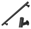 Ver imagem 2 de Puxador Para Porta Preto Fosco Tubular 40cm - 1 Lado Só