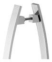 Ver imagem 2 de Puxador De Porta Barra Chata Curvo Arco Cromado 1.20 Metro
