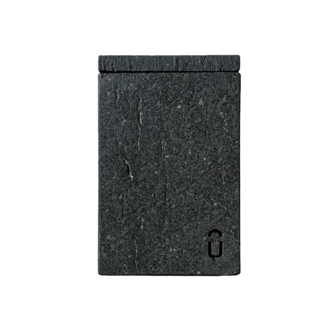 Pote Organize com Tampa Mármore Travertino Nero Vintage 13x9cm