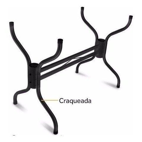 Base de Mesa Craqueada Jantar Tampos Retangulares Pedra Madeira Vidro