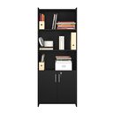 Ver imagem 5 de Armário Alto Livreiro Estante Multiuso Para Escritório Sala Quarto 2 Portas 2 Prateleiras Preta