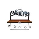 Ver imagem 1 de Prateleira Chopp Porta Tempero e Porta Copos em Madeira de Demolição e Ferro Sudeste Rústico