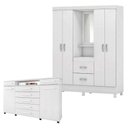 Ver imagem 1 de Cômoda London e Guarda Roupa Casal Lord Branco Flex - Demóbile