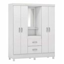 Ver imagem 4 de Cômoda London e Guarda Roupa Casal Lord Branco Flex - Demóbile