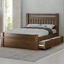 Ver imagem 3 de Cama Casal Queen 160cm 2 Gavetas Madeira Maciça Orlex Castanho B11 - Mpozenato