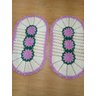 Tapete De Crochê Par Flor Oval Criativa:Lilás - 3