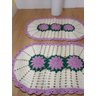 Tapete De Crochê Par Flor Oval Criativa:Lilás - 1