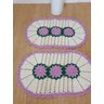 Tapete De Crochê Par Flor Oval Criativa:Lilás - 2