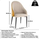 Ver imagem 3 de Kit 2 Cadeiras de Jantar Estofada Design La Martina - Bege