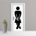 Ver imagem 1 de Adesivo de Porta Banheiro Feminino 1 Arte Destaque G - 0,93 X 2,13 Metros