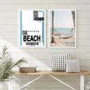 Ver imagem 2 de Kit 2 Quadros Decorativos Praia - Passagem 45x34cm - com Vidro:moldura Branca
