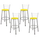 Ver imagem 1 de Banquetas para Cozinha Prata 4un Assento Amarelo