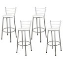 Ver imagem 1 de Banquetas para Cozinha Prata 4un Assento Branco