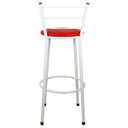 Ver imagem 4 de Banqueta Alta para Cozinha Branca Assento Vermelho